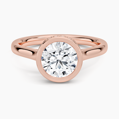 1 1/4 CT Round Cut Gold Hidden Halo Diamond Engagement Ring