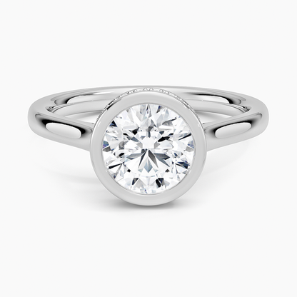 1 1/4 CT Round Cut Gold Hidden Halo Diamond Engagement Ring