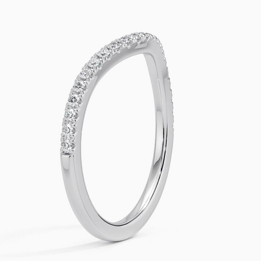 0.17CTW Round Cut Lab Grown Diamond White Gold Wedding Band