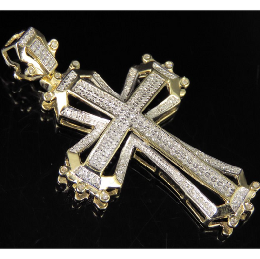 0.35 CTW Framed Lab Grown Diamond Cross Pendant