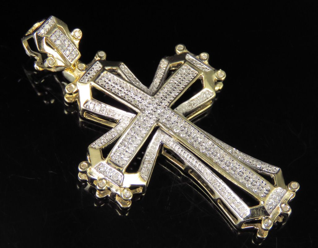 0.35 CTW Framed Lab Grown Diamond Cross Pendant