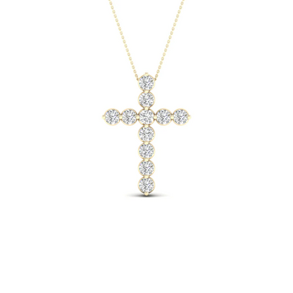 0.50CTW Round Cut Lab Grown Diamond Cross Pendant
