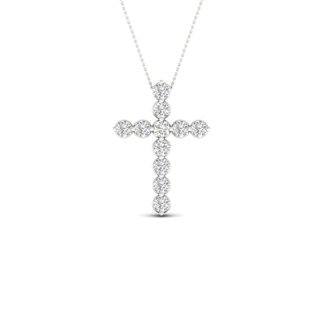 0.50CTW Round Cut Lab Grown Diamond Cross Pendant