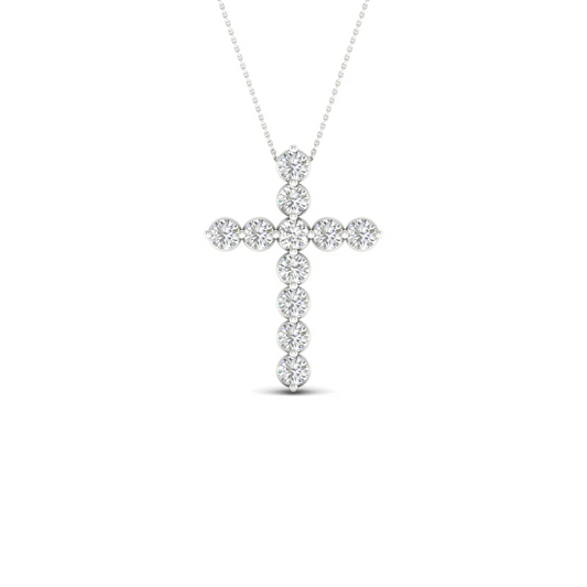 0.50CTW Round Cut Lab Grown Diamond Cross Pendant