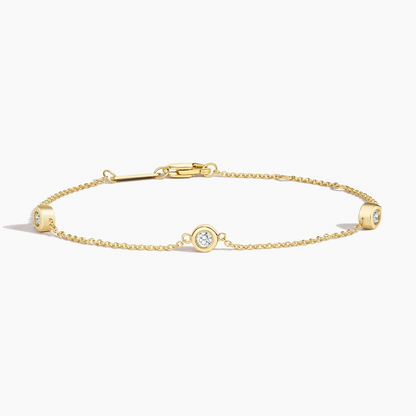 1/6 CTW 7 inch Three Lab Grown Diamond Bezel Bracelet