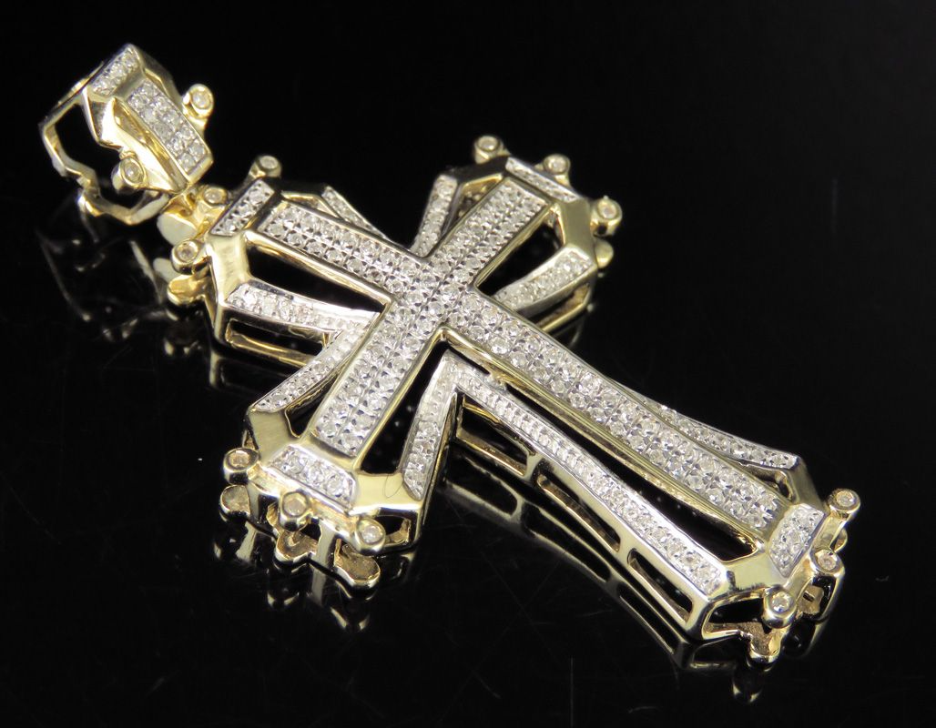 0.35 CTW Framed Lab Grown Diamond Cross Pendant