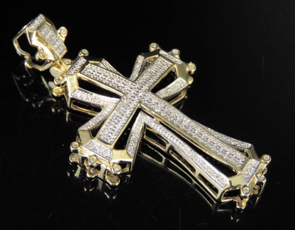 0.35 CTW Framed Lab Grown Diamond Cross Pendant
