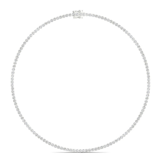 11CTW Four Prongs Classic Lab Grown Diamond Tennis Necklace
