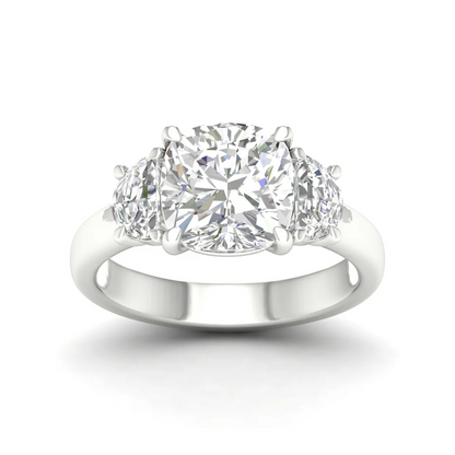 4.60 CTW Cushion Lab Grown Diamond Engagement Ring For Women