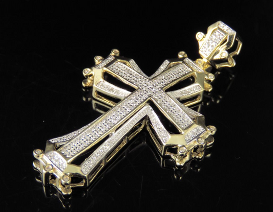 0.35 CTW Framed Lab Grown Diamond Cross Pendant