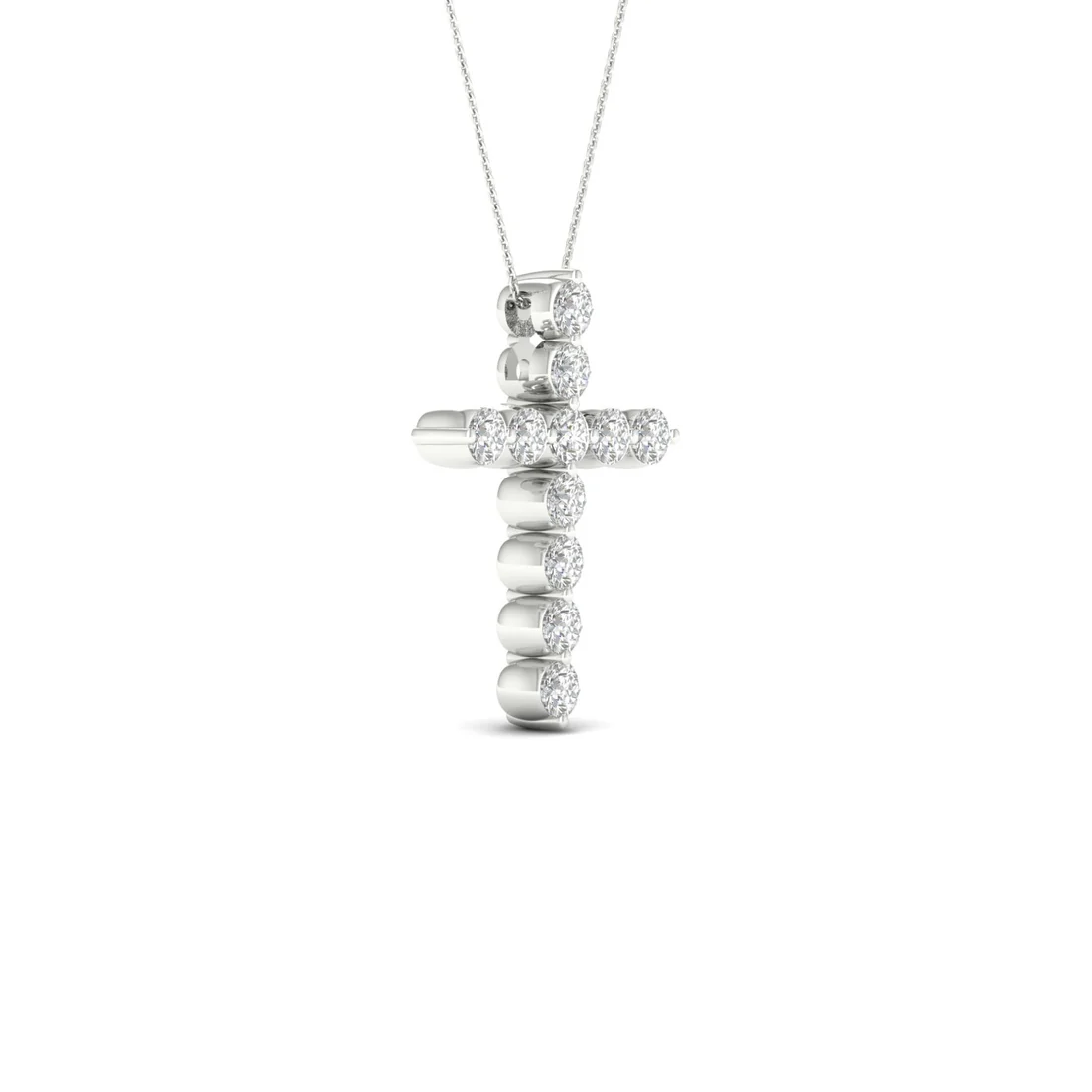 0.50CTW Round Cut Lab Grown Diamond Cross Pendant