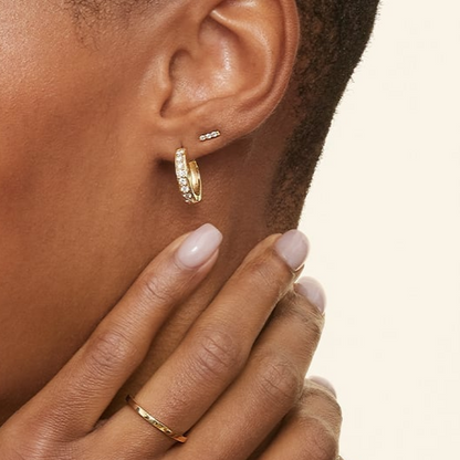 1/2 CTW Lab Grown Diamond Huggie Earrings