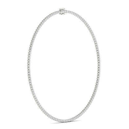 11CTW Four Prongs Classic Lab Grown Diamond Tennis Necklace