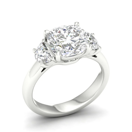 4.60 CTW Cushion Lab Grown Diamond Engagement Ring For Women
