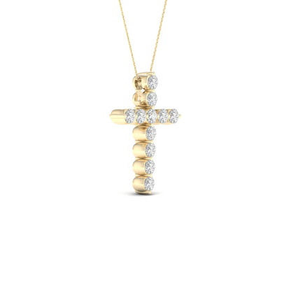 0.50CTW Round Cut Lab Grown Diamond Cross Pendant