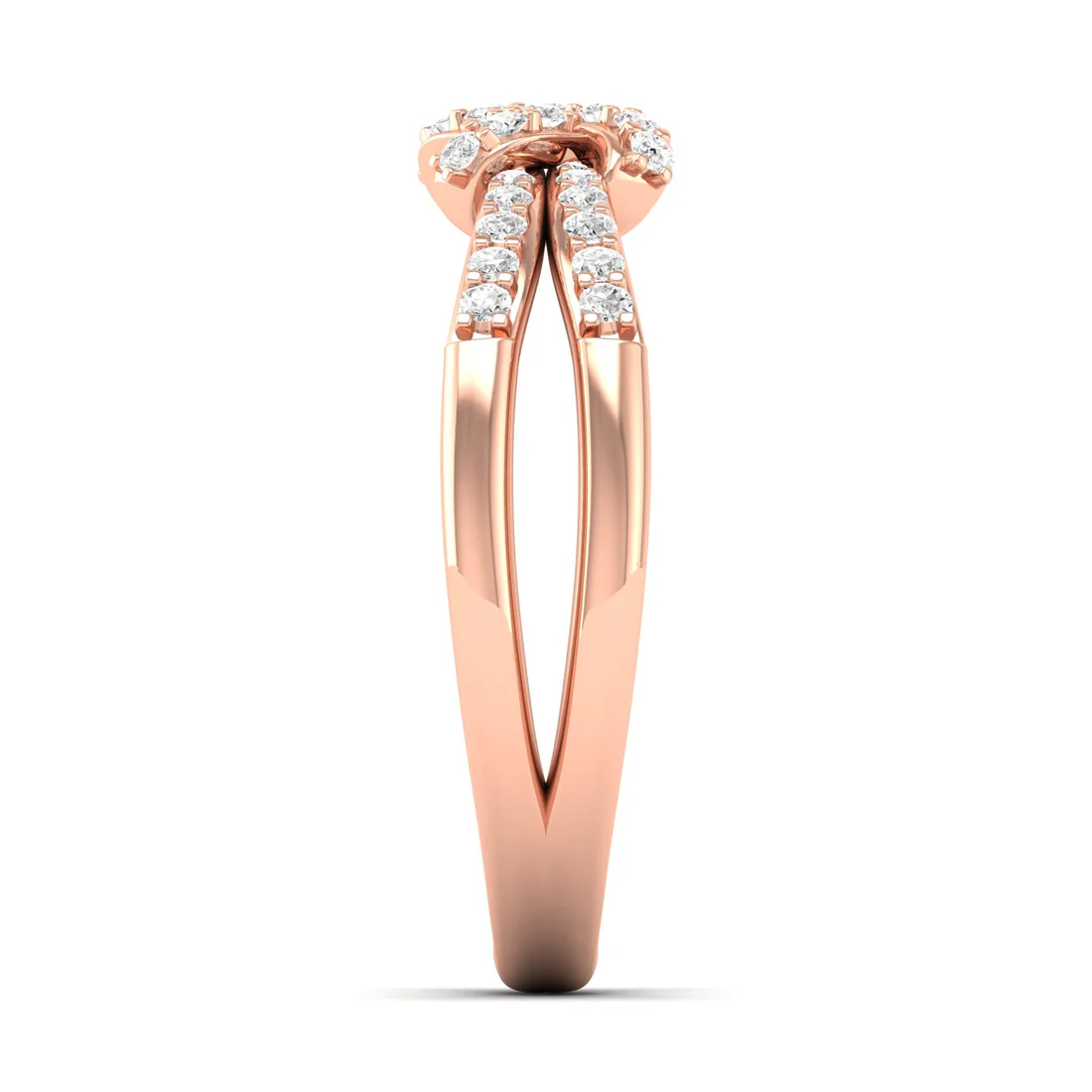 0.23Ctw Lab Grown Diamond Flower Style Fashion Ring