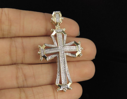 0.35 CTW Framed Lab Grown Diamond Cross Pendant