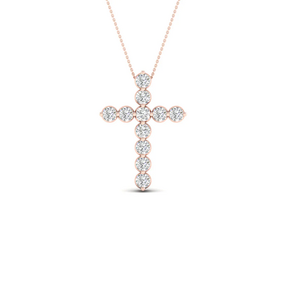 0.50CTW Round Cut Lab Grown Diamond Cross Pendant