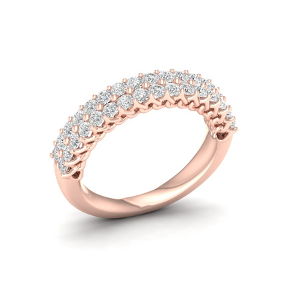 1 CTW Entwine Double Row 18KT Gold Lab Grown Diamond Wedding Band