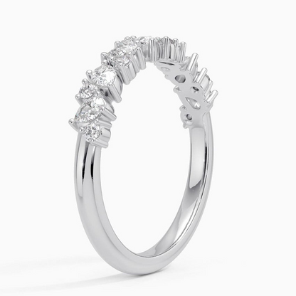 Alternative Pear and Round Lab Grown Diamond Wedding Band in 18k Gold