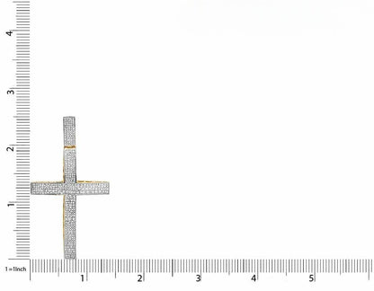 2.5 Inch 10K Lab Grown Diamond Dome Cross Charm