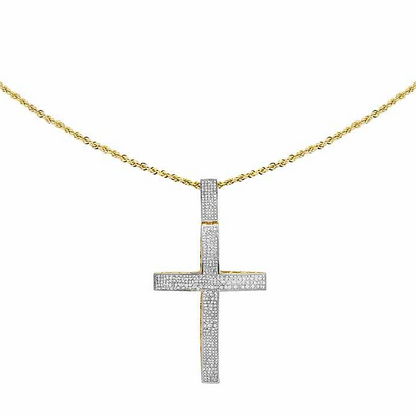 2.5 Inch 10K Lab Grown Diamond Dome Cross Charm