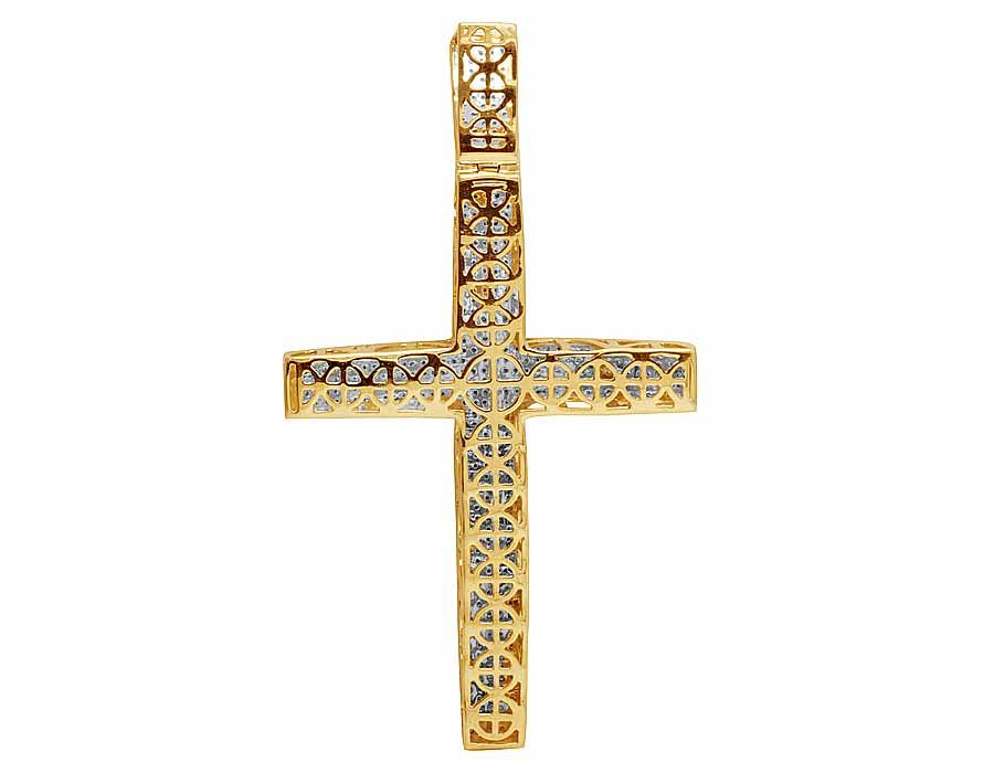 2.5 Inch 10K Lab Grown Diamond Dome Cross Charm