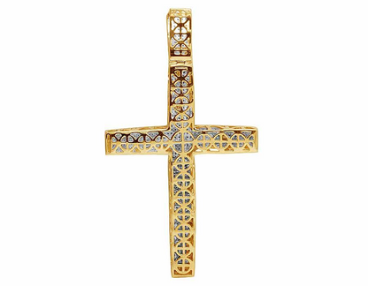 2.5 Inch 10K Lab Grown Diamond Dome Cross Charm