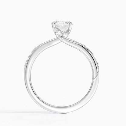 11/4Ct Oval Lab Grown Diamond Gold Milgrain Solitaire ring