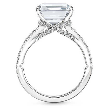 2ct Radiant Lab Grown Diamond Hidden Halo Engagement Ring