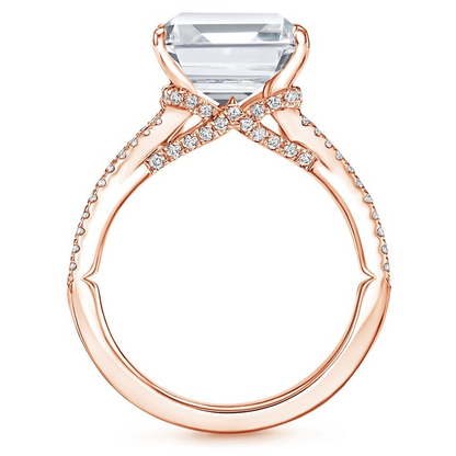 2ct Radiant Lab Grown Diamond Hidden Halo Engagement Ring
