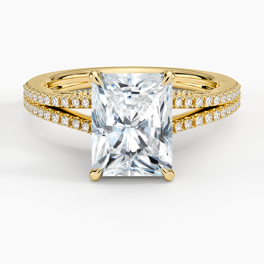 2ct Radiant Lab Grown Diamond Hidden Halo Engagement Ring