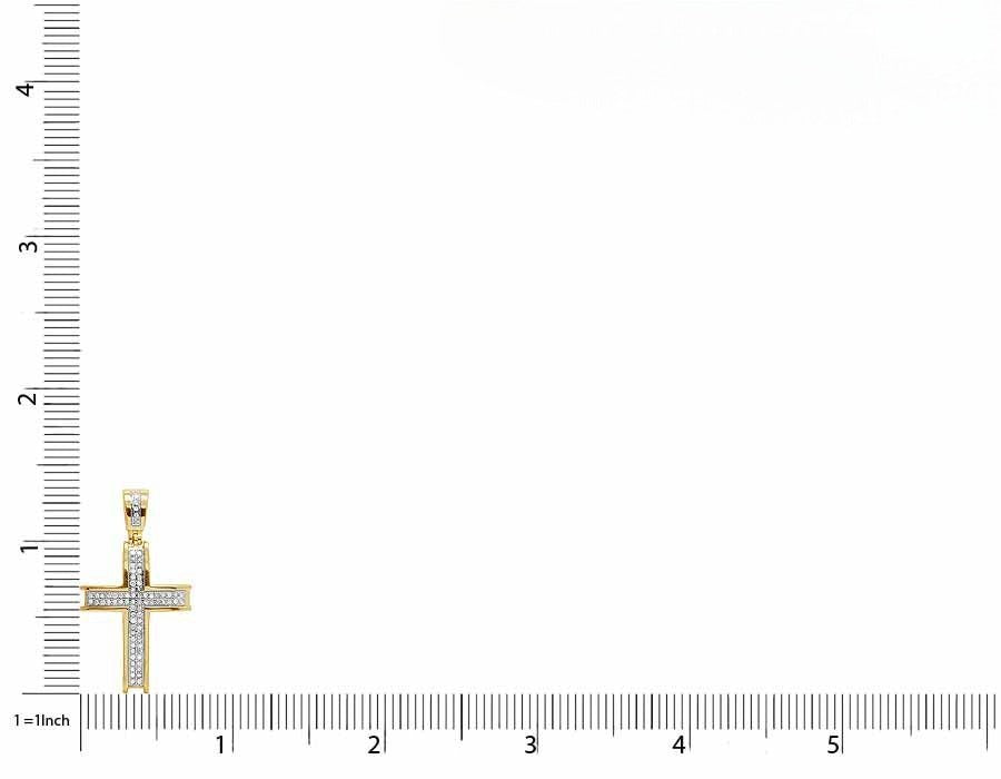 0.25 CTW Lab Grown Diamond 10K Dome Cross Pendant