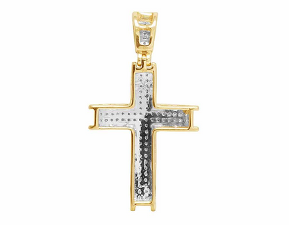 0.25 CTW Lab Grown Diamond 10K Dome Cross Pendant