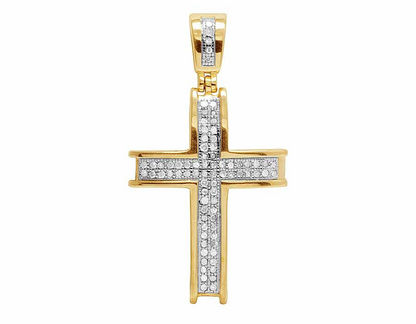 0.25 CTW Lab Grown Diamond 10K Dome Cross Pendant