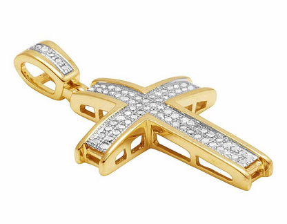 0.25 CTW Lab Grown Diamond 10K Dome Cross Pendant