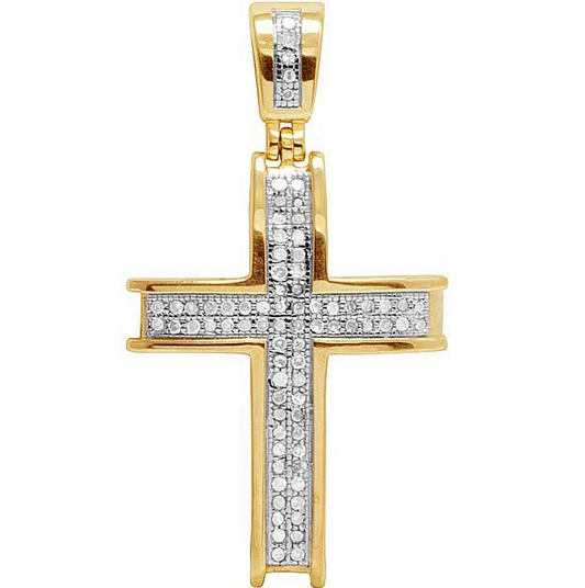 0.25 CTW Lab Grown Diamond 10K Dome Cross Pendant