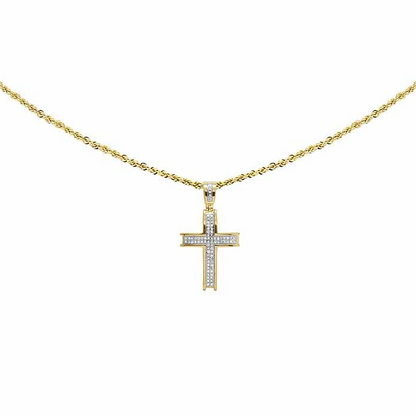 0.25 CTW Lab Grown Diamond 10K Dome Cross Pendant