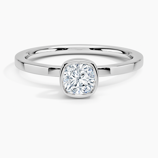 1/2Ct Cushion Lab Grown Diamond Solitaire Ring