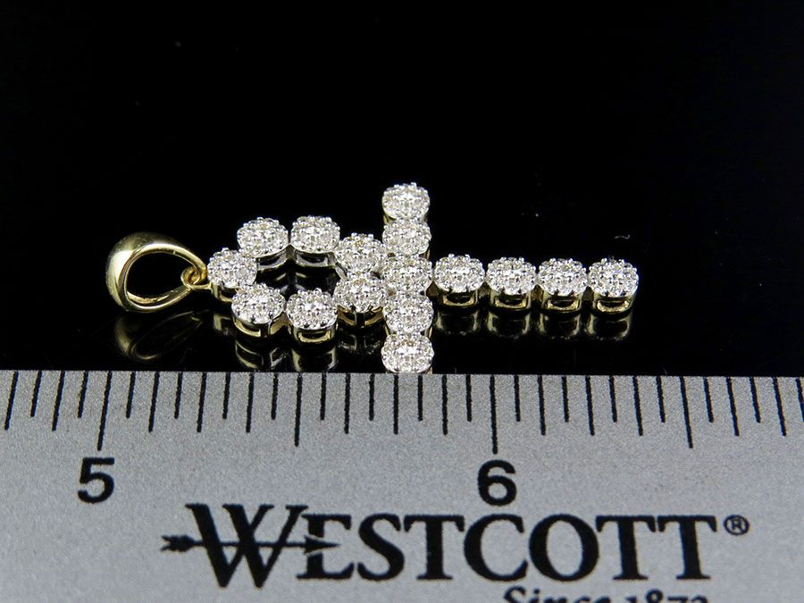 1.5 Inch Lab Grown Diamond Cluster Ankh Cross Pendant