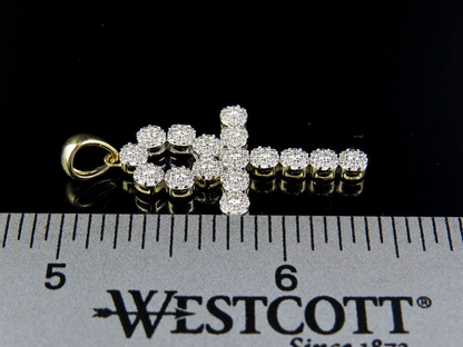 1.5 Inch Lab Grown Diamond Cluster Ankh Cross Pendant