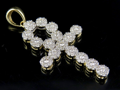 1.5 Inch Lab Grown Diamond Cluster Ankh Cross Pendant