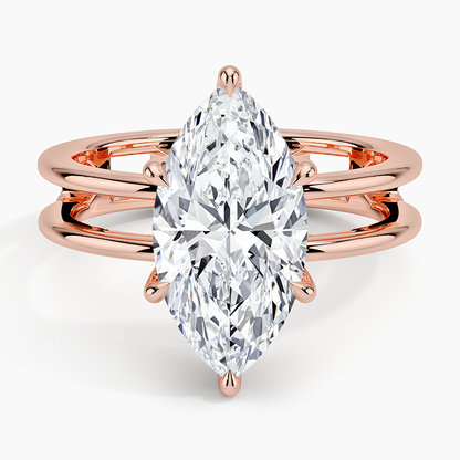 3Ct Marquise Lab Grown Diamond Solitaire Engagement Ring