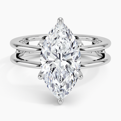 3Ct Marquise Lab Grown Diamond Solitaire Engagement Ring