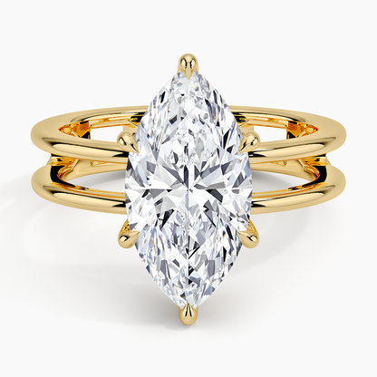 3Ct Marquise Lab Grown Diamond Solitaire Engagement Ring
