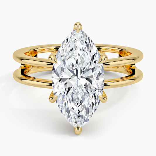 3Ct Marquise Lab Grown Diamond Solitaire Engagement Ring