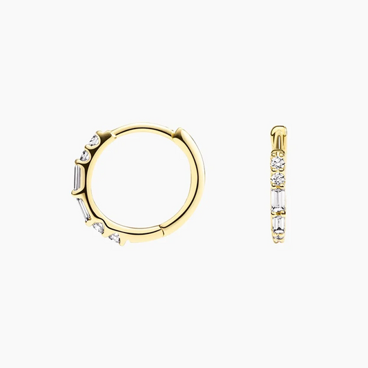 1/8 CTW Diamond Hoop Earrings in 14K Yellow Gold