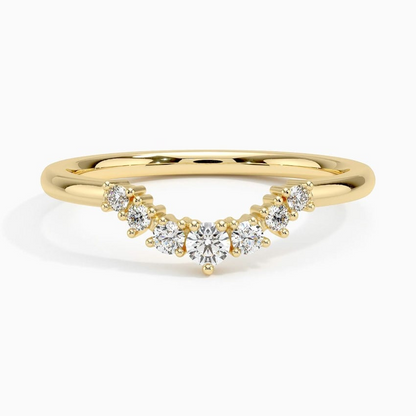0.16 CTW Curve Contour Lab Grown Diamond Women Ring Band