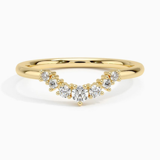 0.16 CTW Curve Contour Lab Grown Diamond Women Ring Band