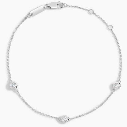 1/6 CTW 7 inch Three Lab Grown Diamond Bezel Bracelet